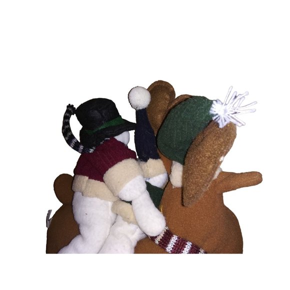 Snowmen Riding Reindeer Shelf Sitter Christmas 21 Inch Plush Decoration #640478 - Picture 4 of 9